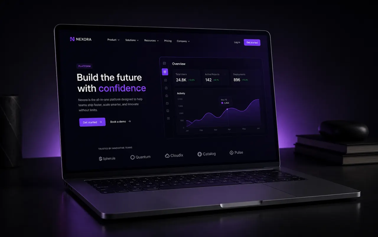 High-conversion website build displayed on a laptop